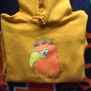 Autumn yellow skateboarder hoodie - size small